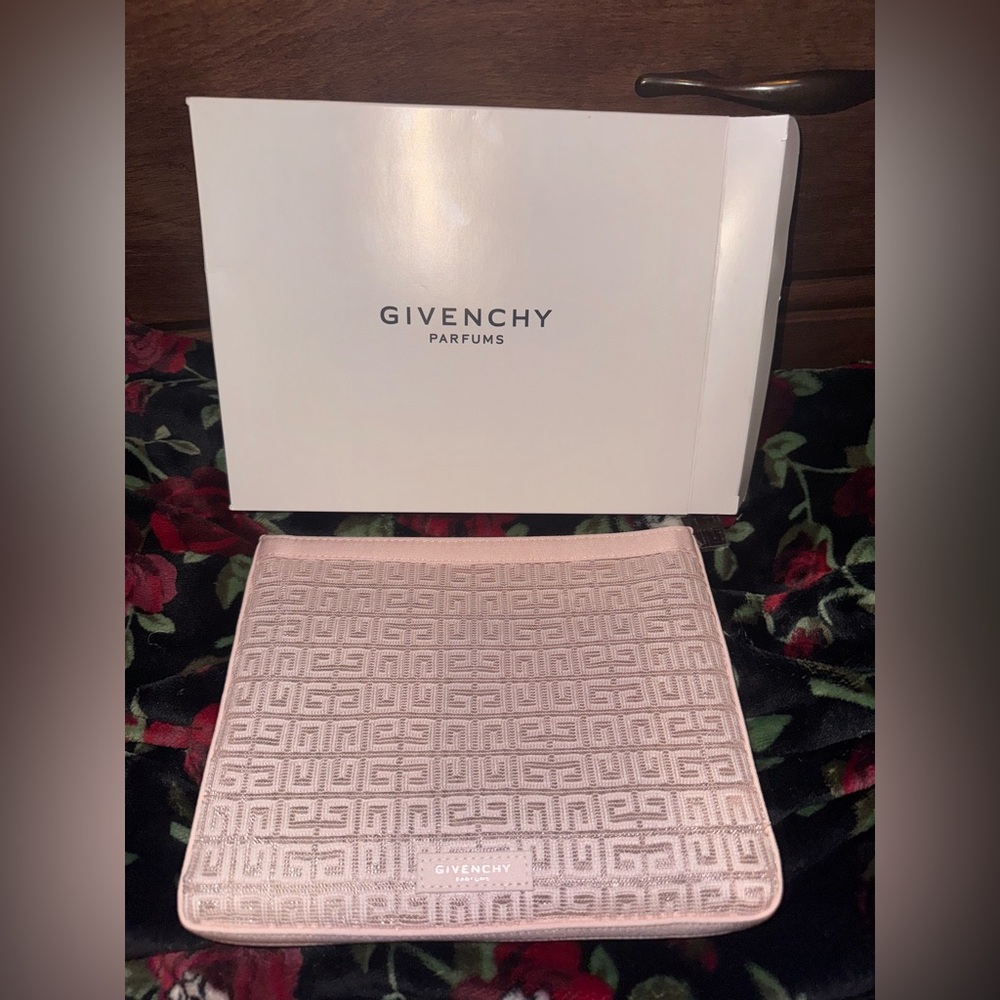 Givenchy Blush Pink Embossed Logo Pouch